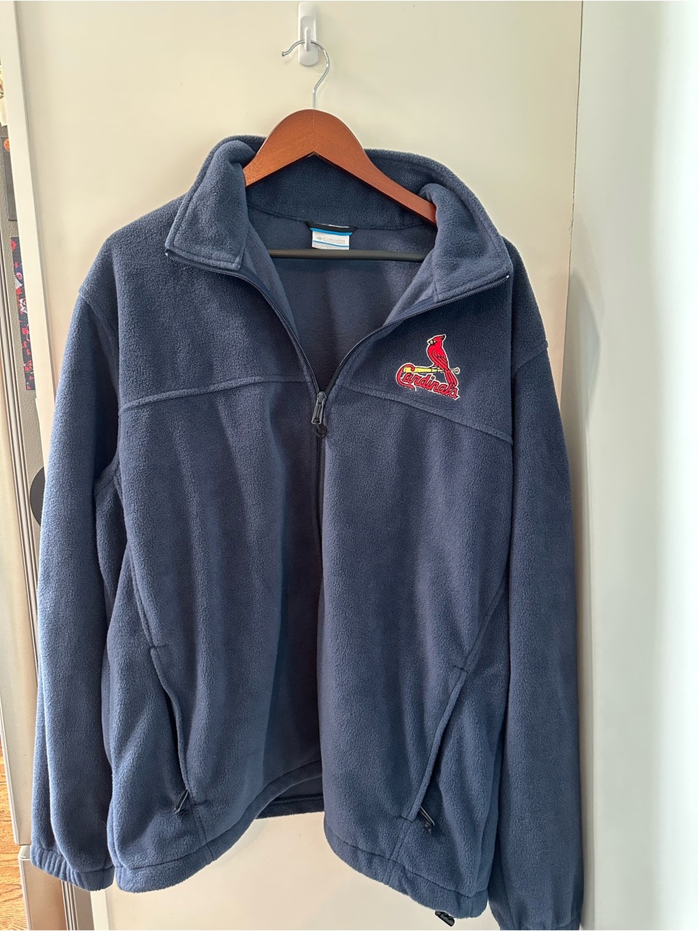 Columbia Men’s XL St. Louis Cardinals Fleece Jacket Full Zip Navy Blue MLB